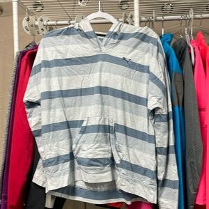 PUMA HOODIE GREY BLUE STRIPES SIZE L